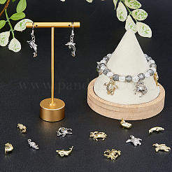 20スタイルラックメッキ合金チャーム10個。  カドミウムフリー＆鉛フリー  カニ＆タツノオトシゴ＆クジラ＆ウミガメ＆イルカ  プラチナ＆ライトゴールド  9~21x8.5~19x4~6mm  穴：1.5~1.8mm  2個/スタイル&nbsp;FIND-FH0007-48