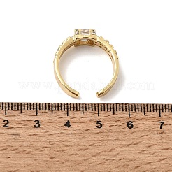 Brass Micro Pave Cubic Zirconia Cuff Open Rings for Women&nbsp;RJEW-L343-04G-04