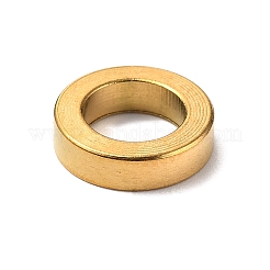 304ステンレススチールヨーロピアンビーズ  大穴ビーズ  フラットラウンド  ゴールドカラー  10x2.5mm  穴：6mm&nbsp;STAS-P395-15G