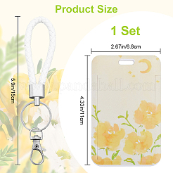 Flower Pattern Plastic Name Card Holders&nbsp;AJEW-WH20020-069