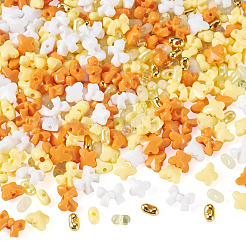 混合スタイルのアクリルビーズ  ピーナッツと蝶結びと蝶  きいろ  6.5~7.5x4~10x3~5.5mm  穴：1.2~1.6mm&nbsp;SACR-TA0001-81E
