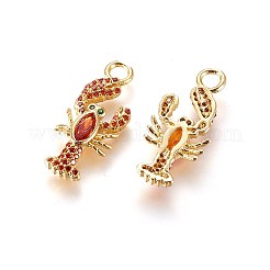 Brass Micro Pave Cubic Zirconia Pendants&nbsp;X-ZIRC-L075-25A-G