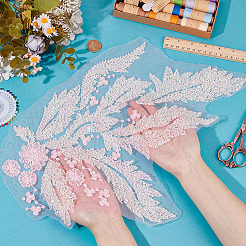 1Pc Polyester with Glass Embroidery Ornament Accessories&nbsp;DIY-PH0031-82B