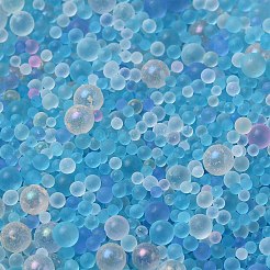 ガラスビーズ  ラウンド  穴がない  ブルー  3~4mm&nbsp;GLAA-XCP0012-04D