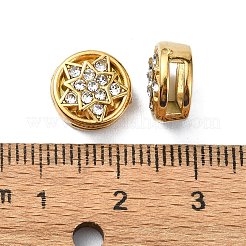 イオンプレーティング（IP）304ステンレススチールスライドチャーム  ラインストーン付き  18KGP本金メッキ  スター  10.5x5mm  穴：6.5x2mm&nbsp;STAS-C089-06M-G