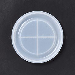 DIYフラットラウンドカップマットシリコーン型  レジン型  UVレジン＆エポキシレジンのクラフト作り用  ホワイト  83x6mm  内径：76mm&nbsp;DIY-E055-48