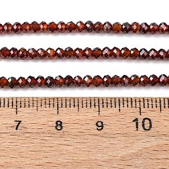 ナチュラルオレンジガーネットビーズ連売り  多面カット  ロンデル  3x2mm  穴：0.6mm  約172個/連  15.47''（39.3センチメートル）&nbsp;G-K366-F01-3x2mm