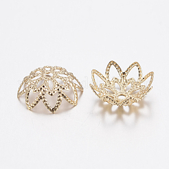 304ステンレススチールビーズキャップ  花  ゴールドカラー  11x4mm  穴：1mm&nbsp;STAS-G179-62G