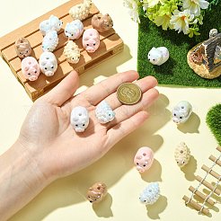18個 6スタイル UVメッキアクリルビーズ  動物  混合図形  ミックスカラー  20~22.5x17.5~28.5x16.5~26.5mm  穴：3~3.5mm  3個/スタイル&nbsp;OACR-CJ0002-78
