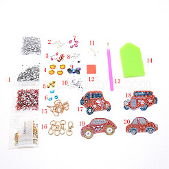 DIY Cars Diamond Painting Keychains Kits&nbsp;DIY-WH0259-12