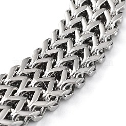 304 Stainless Steel Lion Head Herringbone Chain Bracelets for Men & Women&nbsp;BJEW-D031-22AS