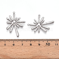 304ステンレスペンダント  太陽のチャーム  変色防止  ステンレス鋼色  32.5~33x23x3mm  穴：1.4mm&nbsp;STAS-T064-62P