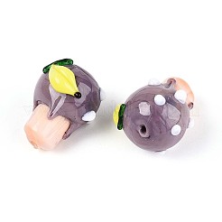手作りのランプワークの凹凸のあるビーズ  バナナカップケーキ  ロージーブラウン  19~20x15~16x14~16mm  穴：0.8~1mm&nbsp;LAMP-T022-06A