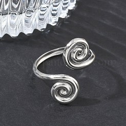 304ステンレススチールカフオープンリング  スパイラル  ステンレス鋼色  2~24mm  内径：19.4mm&nbsp;RJEW-D357-04P
