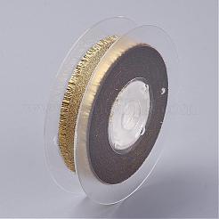ポリエステルの擦り切れたグログランリボン  印刷  フリンジタッセル付き  ゴールド  5/8インチ（16mm）  約100ヤード/ロール（91.44メートル/ロール）&nbsp;ORIB-G007-16mm-02