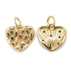 Brass Micro Pave Colorful Cubic Zirconia Charms&nbsp;KK-P192-06G