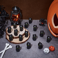 ハロウィン樹脂猫型置物オーナメント50個  家庭菜園の装飾  ブラック  19.5x25x38mm&nbsp;DJEW-WR0001-18