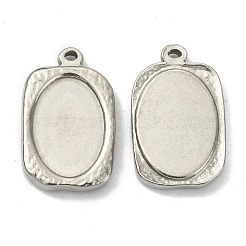 Non-Tarnish 304 Stainless Steel Pendant Cabochon Settings&nbsp;STAS-E191-13P