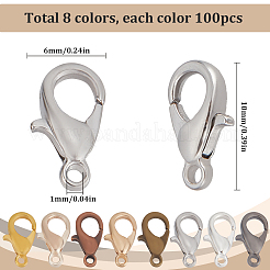 800Pcs 8 Colors Zinc Alloy Lobster Claw Clasps&nbsp;FIND-SP0001-32