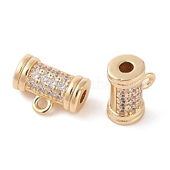 真鍮パヴェクリアキュービックジルコニアビーズ  カン付き  ゴールドカラー  7.5x10.5x5mm  穴：1.2~1.4mm&nbsp;LS-KK-N256-08G-E