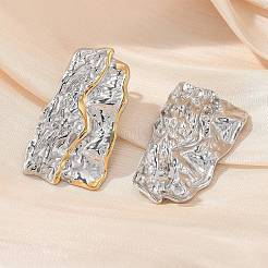 304 Stainless Steel Folds Stud Earrings&nbsp;EJEW-Z084-03GP-02