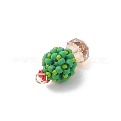 3Pcs 3 Colors Glass Seed Beaded Cactus Pendants&nbsp;PALLOY-MZ00860