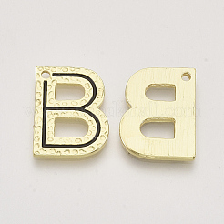 合金ペンダント  エナメル  文字L  ブラック  文字.b  22~27x17~21x1.5mm  穴：1.6~1.8mm&nbsp;PALLOY-S121-213B