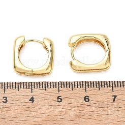 真鍮製フープピアス  正方形  カドミウムフリー＆鉛フリー  ラックめっき  長持ちメッキ  18KGP本金メッキ  16x15.5x4mm&nbsp;KK-CBA30C7-34G