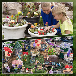 AHADEMAKER 124Pcs 7 Style Mini Resin Figurines&nbsp;DJEW-GA0001-33