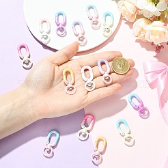 14本7色合金スイベルクラスプ  オーバル  ミックスカラー  39x16x6.5mm  穴：10.5x10mm  2個/カラー&nbsp;FIND-CJZ0001-012