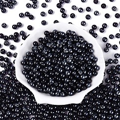 透明ガラスシードビーズ  窓ガラススタイル  ラウンド  インディゴ  6mm  穴：1.2mm  約1500個/ポンド&nbsp;SEED-N007-33B-16