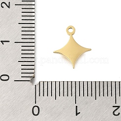 304ステンレススチールチャーム  レーザー切断  ゴールドカラー  スター  11x9.5x1mm  穴：1mm&nbsp;LS-STAS-U027-10G-03