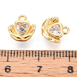 Brass Pave Cubic Zirconia Charms&nbsp;X1-KK-N263-100G