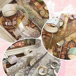 1Bag Lace Patterns PET Floral Decorative Tape Set&nbsp;AJEW-SP0002-74B