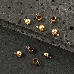 304ステンレス鋼チューブベイル  ループベイル  保釈ビーズ  ロンデル  ゴールドカラー  5x9x6mm  穴：1mm  内径：4mm&nbsp;STAS-G140-13G
