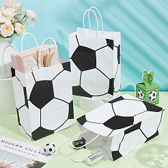 Football Printed Paper Gift Bags with Handle&nbsp;ABAG-WH0045-31A