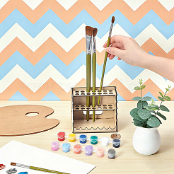 14 Hole Wooden Paint Brush Storage Stand&nbsp;AJEW-WH0410-291