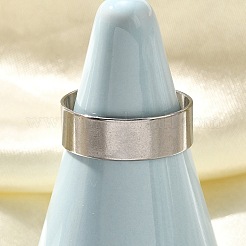 316サージカルステンレススチールオープンカフリング  女性用ワイドバンドリング  ステンレス鋼色  6mm  調整可能&nbsp;RJEW-F170-01P-01
