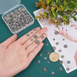 160Pcs 8 Style Tibetan Style Alloy Bead Caps&nbsp;FIND-PH0008-51