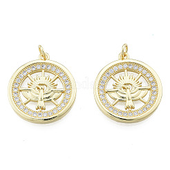 Brass Micro Pave Clear Cubic Zirconia Pendants&nbsp;ZIRC-N039-246