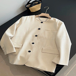 1穴アロイシャンクボタン  服飾材料  テクスチャフラットラウンド  ミックスカラー  25x8mm  穴：2.5mm  6個/カラー&nbsp;BUTT-LP0001-64B