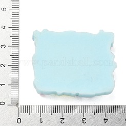 樹脂カボション  フォトフレーム  淡いターコイズ  33.5x39.5x7.5mm&nbsp;RESI-R456-08E