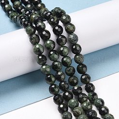 天然カンババジャスパービーズ連売り  ファセット（128ファセット）  ラウンド  6.5mm  穴：1mm  約60個/連  14.96''（38センチメートル）&nbsp;G-E571-04A