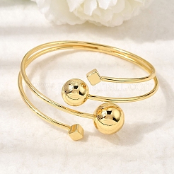 Brass Cuff Bangles for Women&nbsp;BJEW-D455-02G