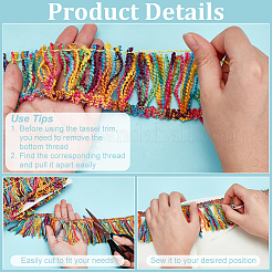 10 Yards Rainbow Polyester Fringe Trim Ribbons&nbsp;DIY-FG0006-17