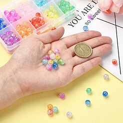200Ps 10 Colors Transparent Crackle Acrylic Beads&nbsp;CACR-YW0001