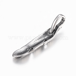 316サージカルステンレスペンダント  羽  アンティークシルバー  21x5x4.5mm  穴：2x4mm&nbsp;STAS-K172-33AS-02