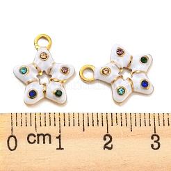 304ステンレスペンダント  ガラスとエナメル  18KGP本金メッキ  星のチャーム  ホワイト  16x13x2.5mm  穴：2mm&nbsp;STAS-Z047-09G