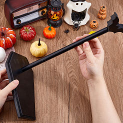 ハロウィーンの木製バットペーパータオルホルダー  キッチン バスルーム用ペーパータオル ロール ホルダー  ブラック  359x126x215mm&nbsp;FIND-WH0199-40