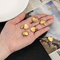 ファッショナブルな304ステンレススチールの刻印入りブランクタグペンダント  ハート  ゴールドカラー  17x16x3mm  穴：3.5x6mm&nbsp;X-STAS-J002A-01G